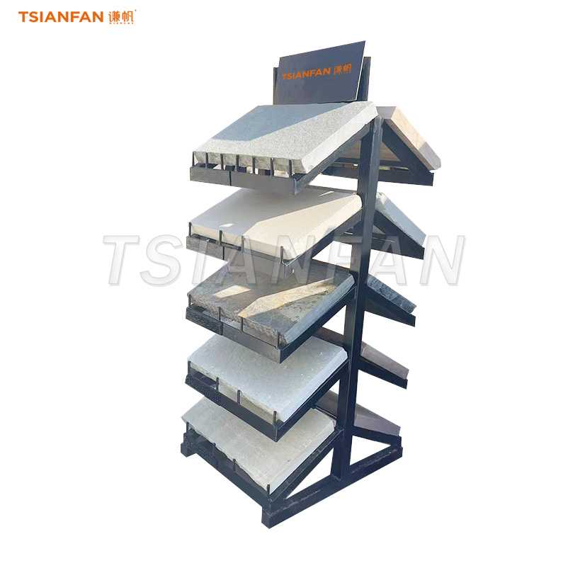 two-columns display stand triangular base display rack