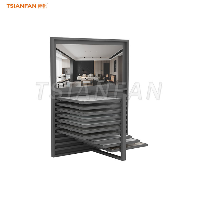 Heavy-Duty Steel Sliding Display Rack for Marble & Stone Slabs - CX2019