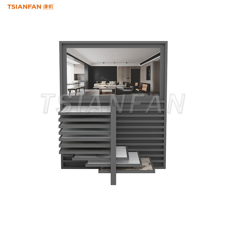 Heavy-Duty Steel Sliding Display Rack for Marble & Stone Slabs - CX2019