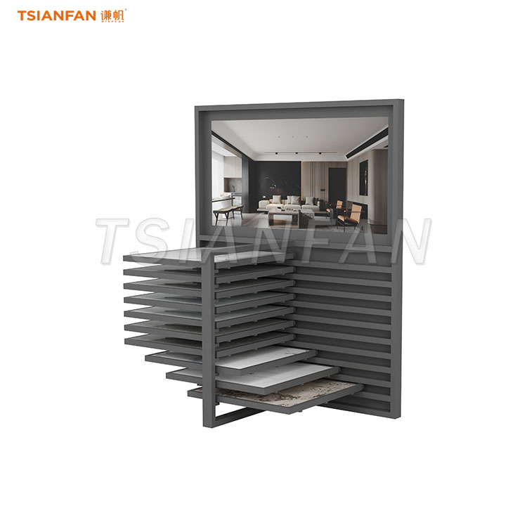 Heavy-Duty Steel Sliding Display Rack for Marble & Stone Slabs - CX2019