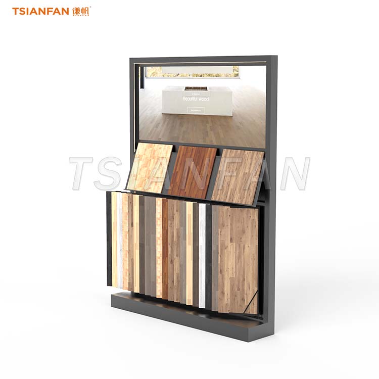 Wooden Flooring Page-Turning Display Stand for Showrooms - WF3011