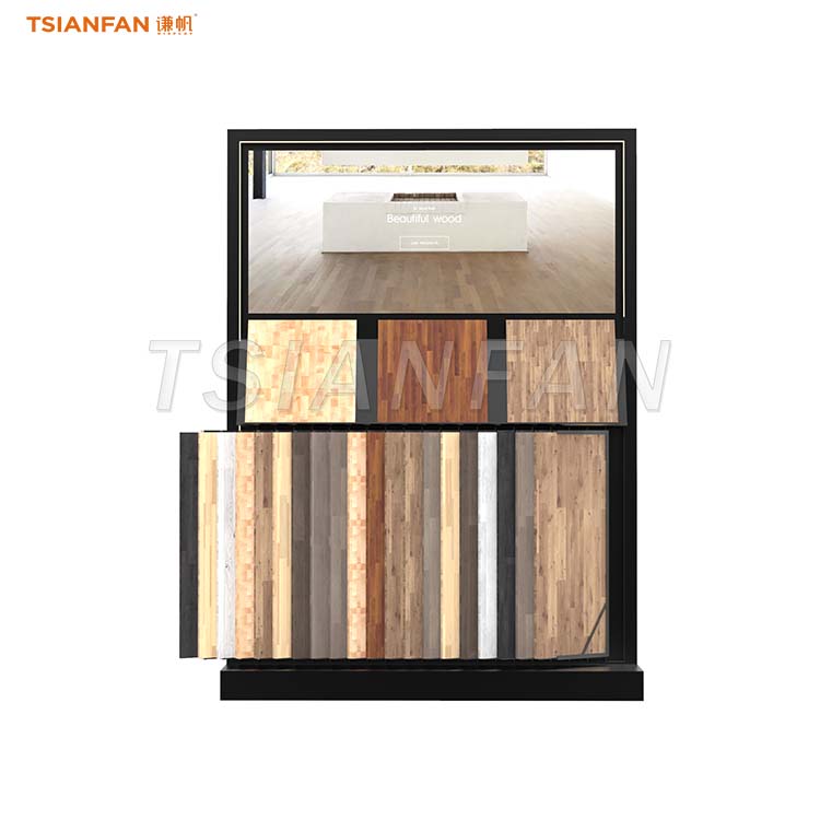 Wooden Flooring Page-Turning Display Stand for Showrooms - WF3011