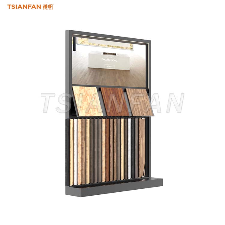 Wooden Flooring Page-Turning Display Stand for Showrooms - WF3011
