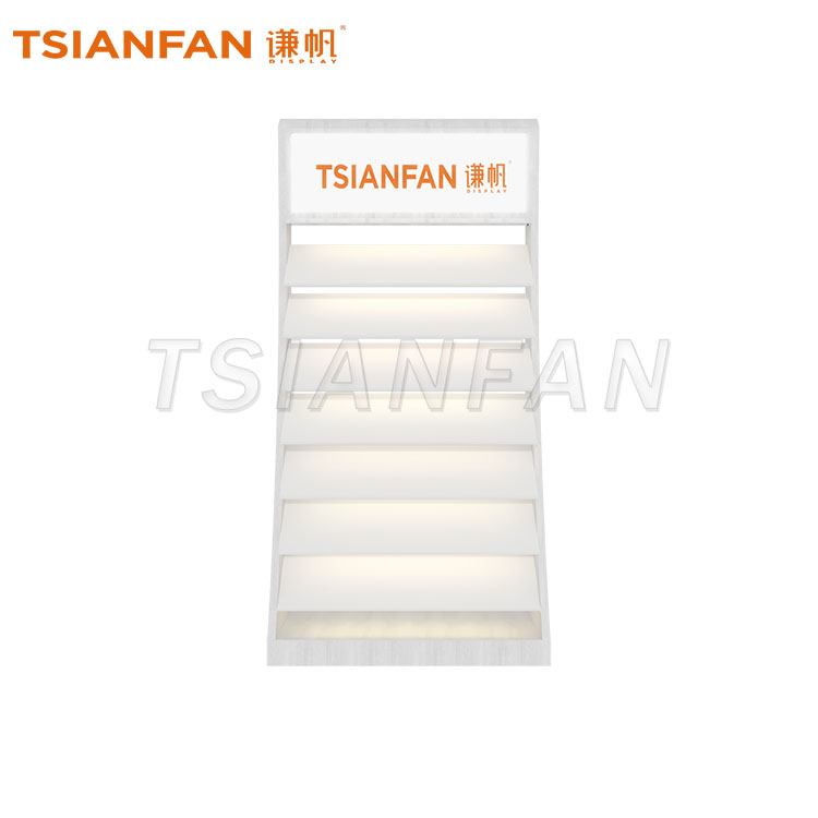 Marble Quartz Stone Sample Display Stand with LED Logo Light Box-CL021