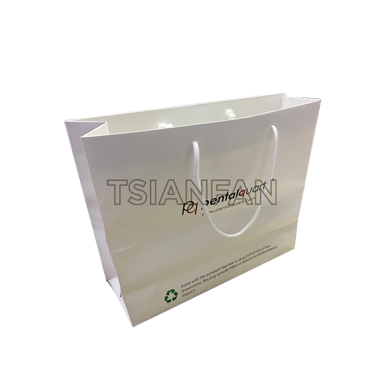 Bulk White Paper Bags with Handles BSPVC