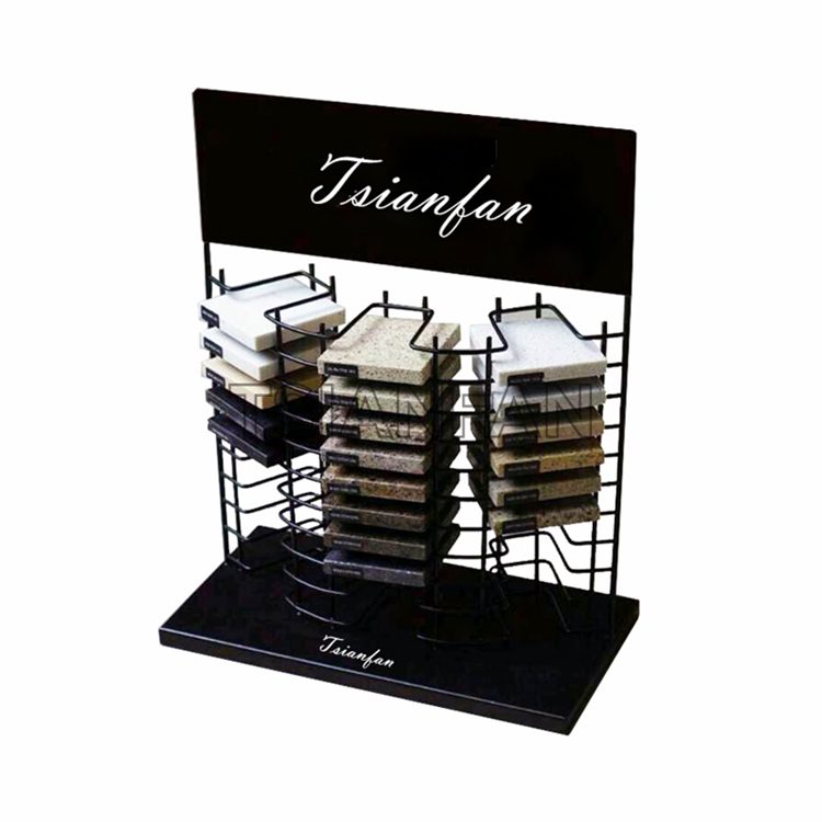 Custom Size Metal Material Wood Tiles Store Racks And Displays SRT226