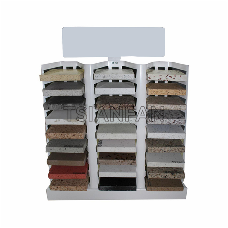 Marble Stone Sample Display Rack Quartz Display Stand With Logo Sign SRT306