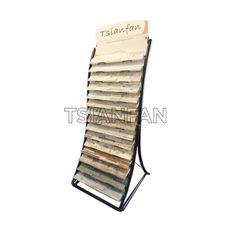 Waterfall Type Culture Stone Display Custom Rack With Metal-SW050