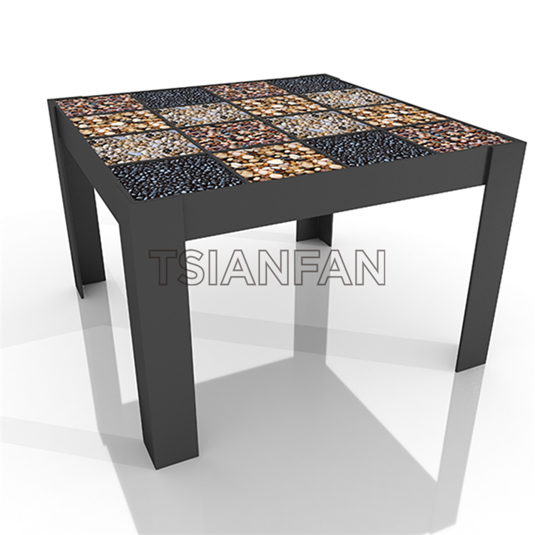 Table Type Culture Stone Dispaly Rack Stone Sample Stand With Metal-SW104
